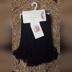 Jessica Simpson Black Scarf and Gloves